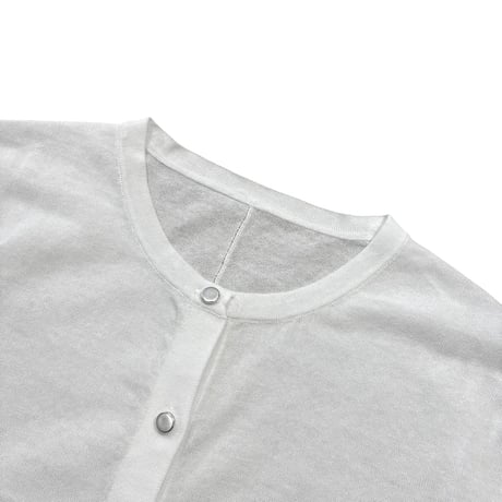 ATELIER SIX      16G ICE COTTON 半袖カーディガン      -ホワイト