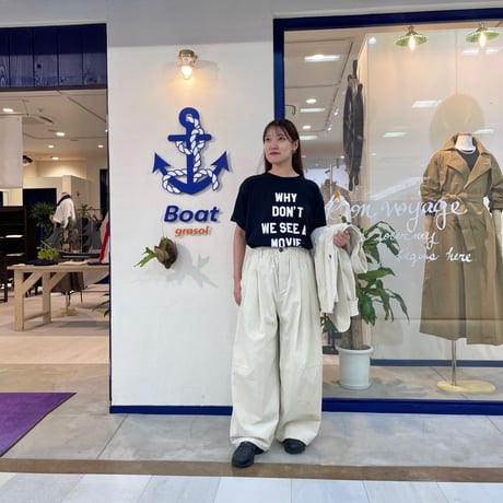WYTE ストレッチコーデュロイタックパンツ アイボリー