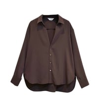 WYTE イージーシルキースキッパーシャツ ブラウン