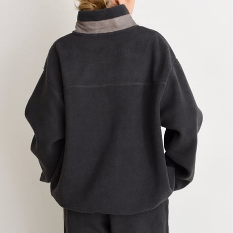 EimeeLaw   ランダム刺繍フリースZIPプルオーバー  -  ダークグレー