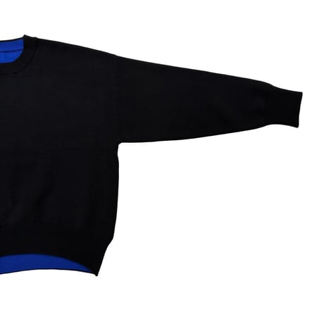 QTUME   2Wayベーシックプルオーバー      -ブラック×ブルー