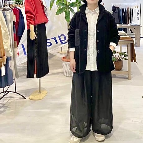 WYTE ストレッチコーデュロイカバーオールジャケット ブラック