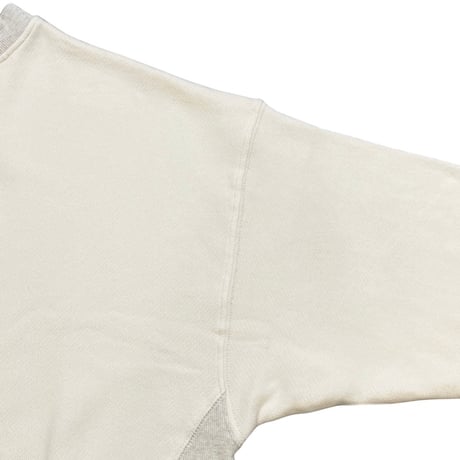 vent blanc サイドガゼット ショートスウェットプルオーバー -ナチュラル