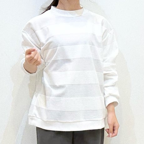 vent blanc | サムカラーボーダーカットソー | 【Off White】