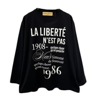 THOMAS MAGPIE     ロゴプリント ロングスリーブTシャツ     - ブラック