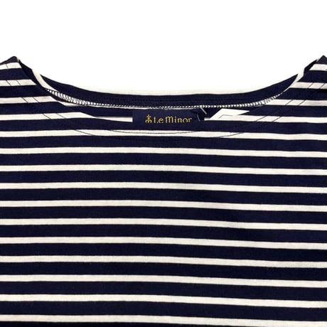 Le Minor 細ボーダー長袖Tシャツ-ネイビー×ホワイト