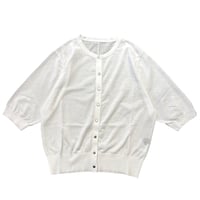 ATELIER SIX      16G ICE COTTON 半袖カーディガン      -ホワイト