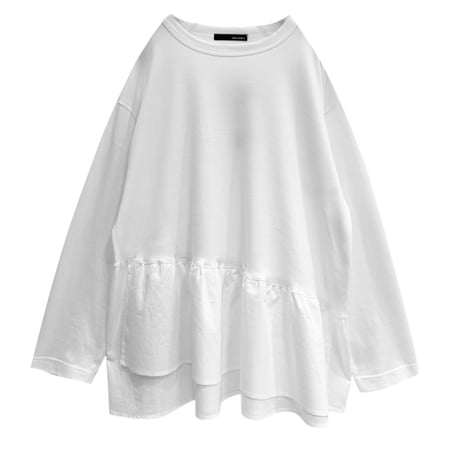 vent blanc フリルデザインプルオーバー -ホワイト