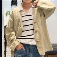 vent blanc | コットンレーヨンツイルノーカラージャケット  | 【Beige】