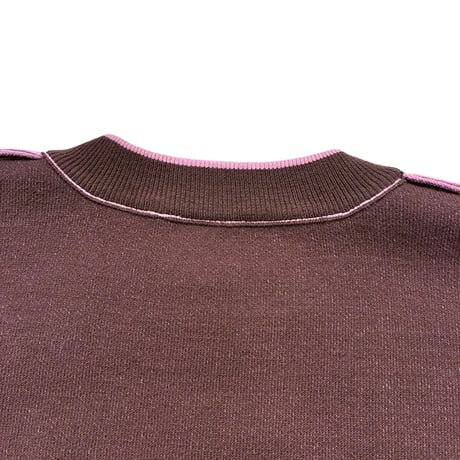 QTUME   2Wayベーシックプルオーバー      -ラベンダー×ブラウン