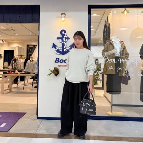 M53. ツイストドローコードロングTシャツ -オフホワイト