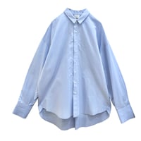 LIROMA ワンポイント刺繍オーバーシャツ サックスブルー