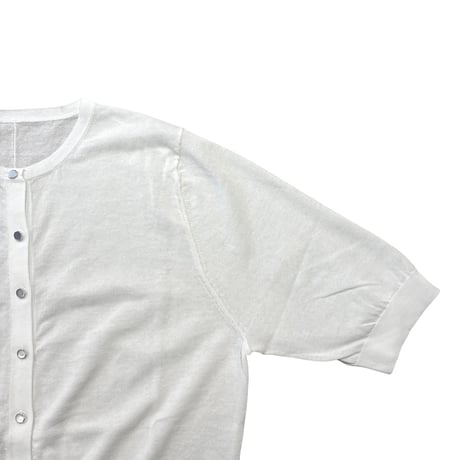 ATELIER SIX      16G ICE COTTON 半袖カーディガン      -ホワイト