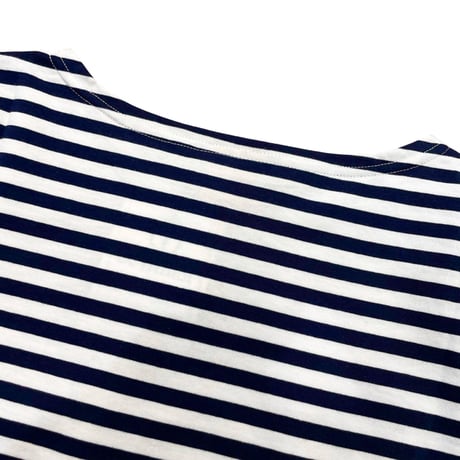 Le Minor 細ボーダー長袖Tシャツ- ホワイト×ネイビー