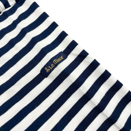 Le Minor 細ボーダー長袖Tシャツ- ホワイト×ネイビー