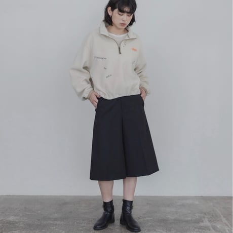 EimeeLaw   ランダム刺繍フリースZIPプルオーバー  -  ライトベージュ