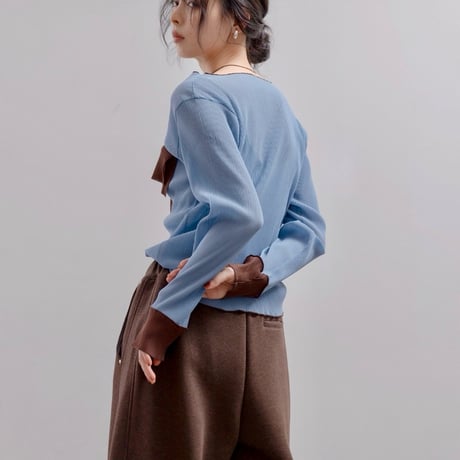 EimeeLaw   シアープリーツフリルトップス-  サックス
