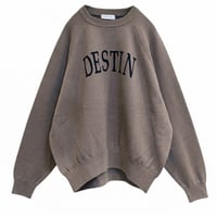 PASSIONE コットンジャガードロゴニットプルオーバー -チャコール