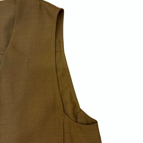 NUS   リネンライクツイルバッククロスタックノーカラージレ-  キャメル