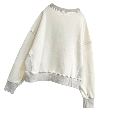 vent blanc サイドガゼット ショートスウェットプルオーバー -ナチュラル