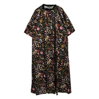 J.Sloane リバティプリント"Floral Eve"スタンドネックワンピース - ブラック