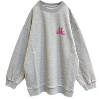 NUS バックテープアクセントロゴスウェット グレー×ピンク