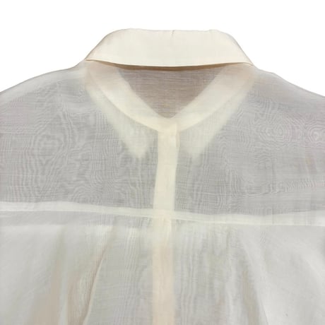 QTUME     ナチュラルシアーティアードシャツ   - アイボリー