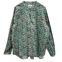 Parkes リバティプリント"Mini Myria" スタンドネックブラウス- ミントグリーン