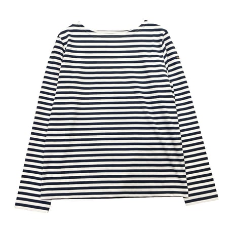 Le Minor 細ボーダー長袖Tシャツ- ホワイト×ネイビー