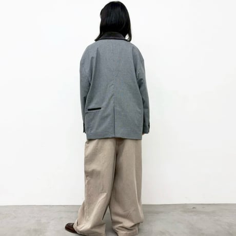 CYNICAL グレンチェックコーデュロイ切替ビッグジャケット- ブラウン