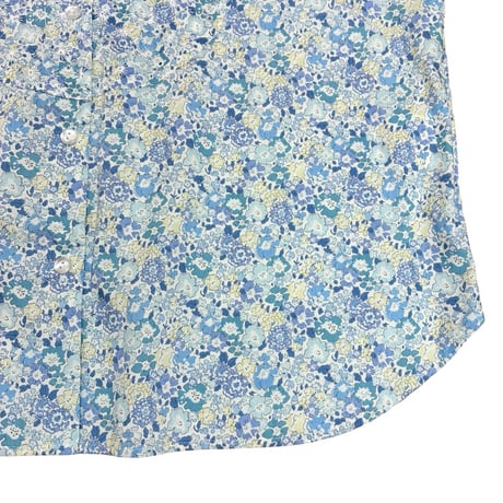 J.Sloane リバティプリント"Classic Garden"刺繍半袖ブラウス - ライトブルー