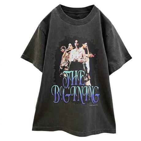 LIROMA ヴィンテージ風ロックTシャツ ブルー