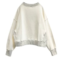 vent blanc サイドガゼット ショートスウェットプルオーバー -ナチュラル