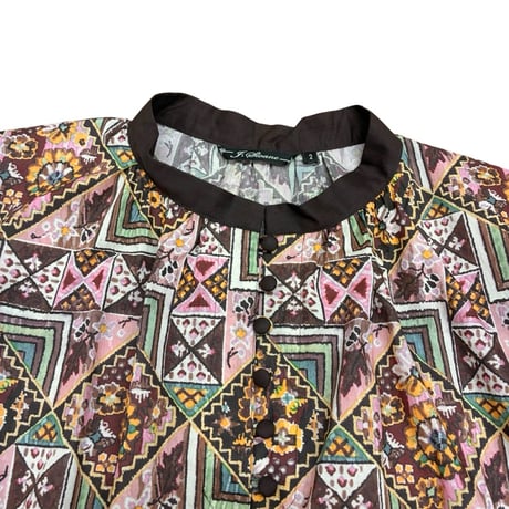 J.Sloane リバティプリント"Maximalist"スタンドネックワンピース - ピンク