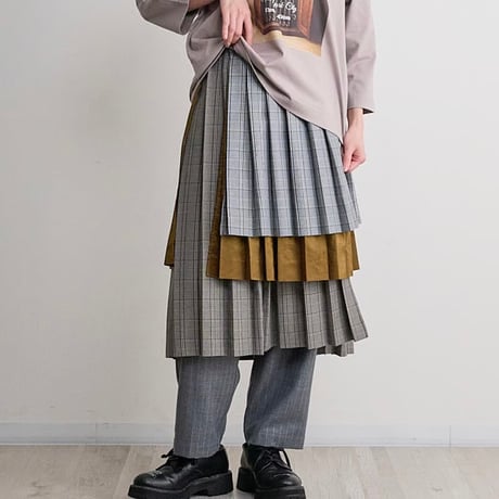 THOMASMAGPIE    グレンチェックラップスカート
