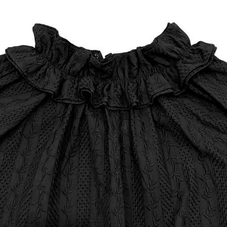 denicher レース刺繍ブラウス ブラック