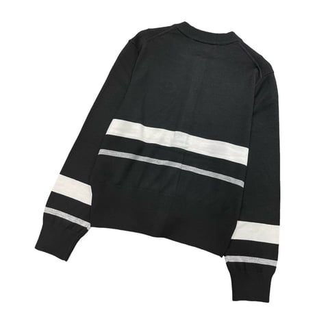 THOMAS MAGPIE クルーラインカーディガン-ブラック