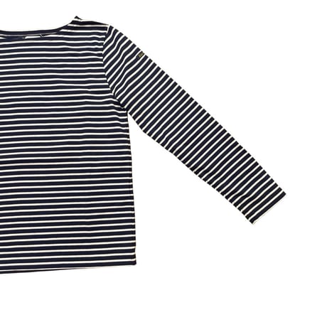 Le Minor 細ボーダー長袖Tシャツ-ネイビー×ホワイト