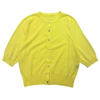 ATELIER SIX      16G ICE COTTON 半袖カーディガン      -イエロー