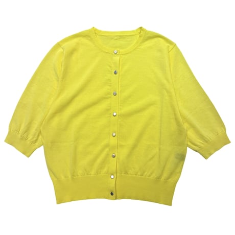 ATELIER SIX      16G ICE COTTON 半袖カーディガン      -イエロー