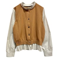 ATELIER SIX   14Gニット+布帛プルオーバー -  キャメル