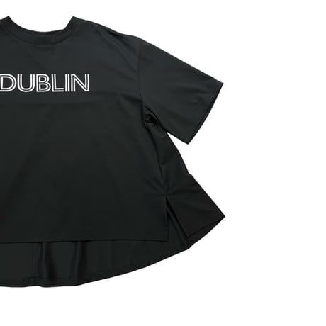 DignteCollier バックフレアプリントTシャツ- ブラック