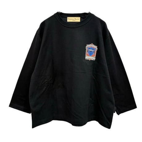 THOMAS MAGPIE    バックプリントロングTシャツ    - ブラック