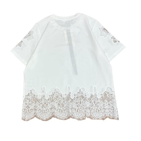 EimeeLaw   レースエンブロTシャツ- オフホワイト