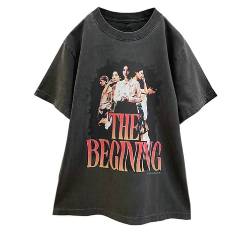 LIROMA ヴィンテージ風ロックTシャツ レッド