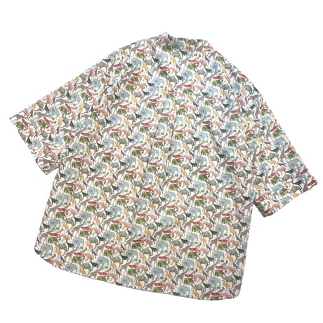 Parkes     リバティプリント"Queue for the Zoo"半袖シャツ