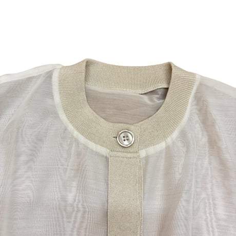 Dignte Collier    シアー切替カーディガン  -　ベージュ