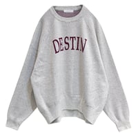 PASSIONE コットンジャガードロゴニットプルオーバー -グレー