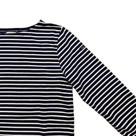 Le Minor 細ボーダー長袖Tシャツ-ネイビー×ホワイト