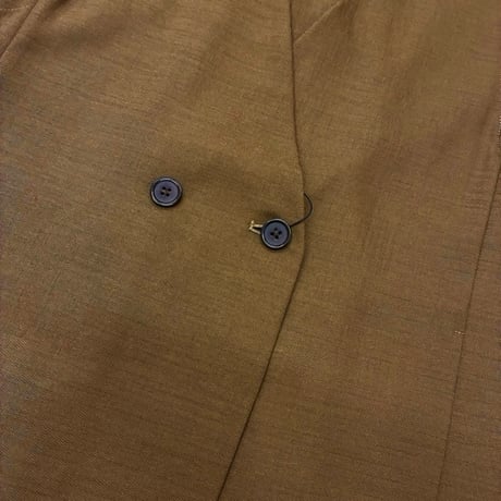 NUS   リネンライクツイルバッククロスタックノーカラージレ-  キャメル